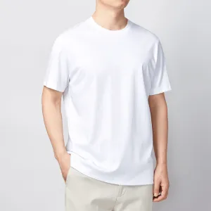 Men's Plain Long-staple Cotton T-Shirt - Lightweight Summer Short-Sleeved T-Shirt