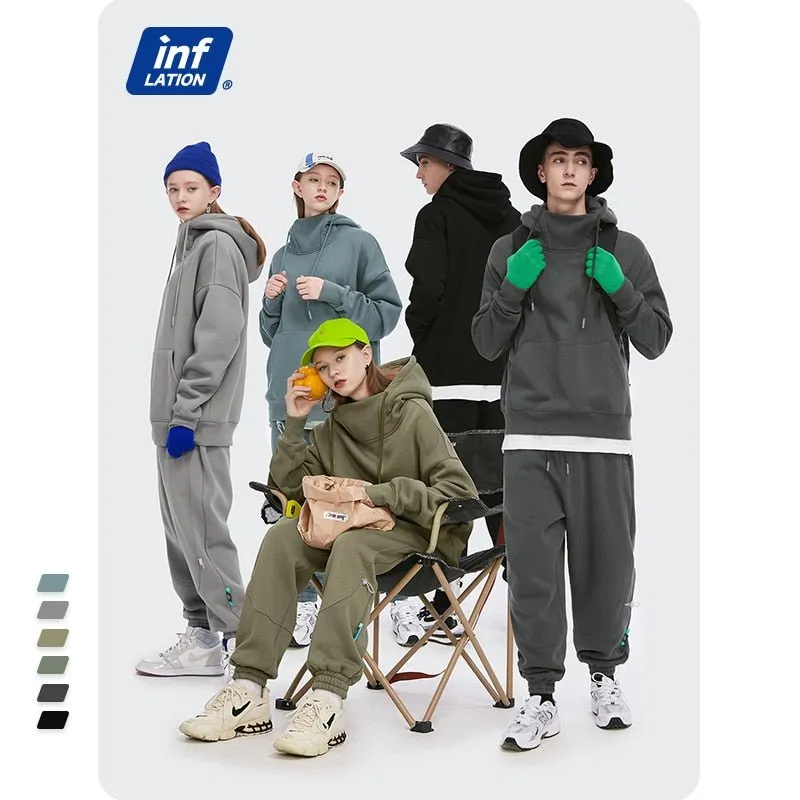 Men's Thick Fleece Tracksuit with High Collar