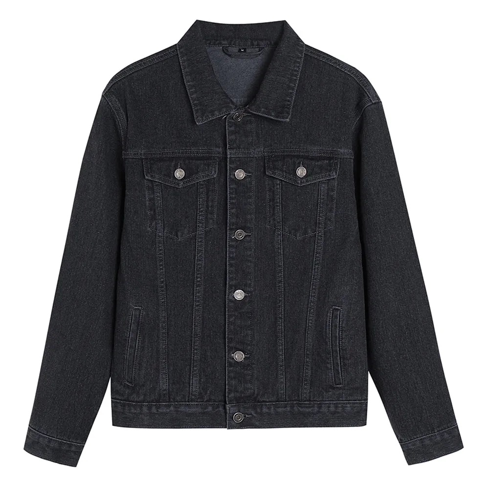 Mens Vintage Cartoon Chimpanzee Head Prints Denim Jacket