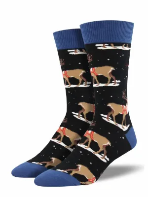 Men's Winter Reindeer Graphic Socks