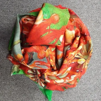 MERINO WOOL SCARF FIRE WHEEL