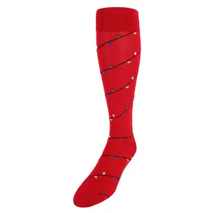 Merry Lights Over The Calf Christmas Mercerized Cotton Socks