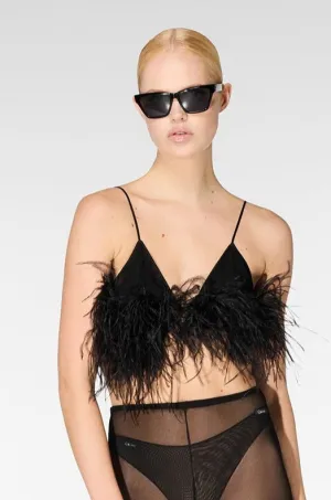 Mesh Plumage Triangle Bra