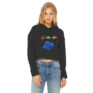 Minerals Ladies Cropped Raw Edge Hoodie