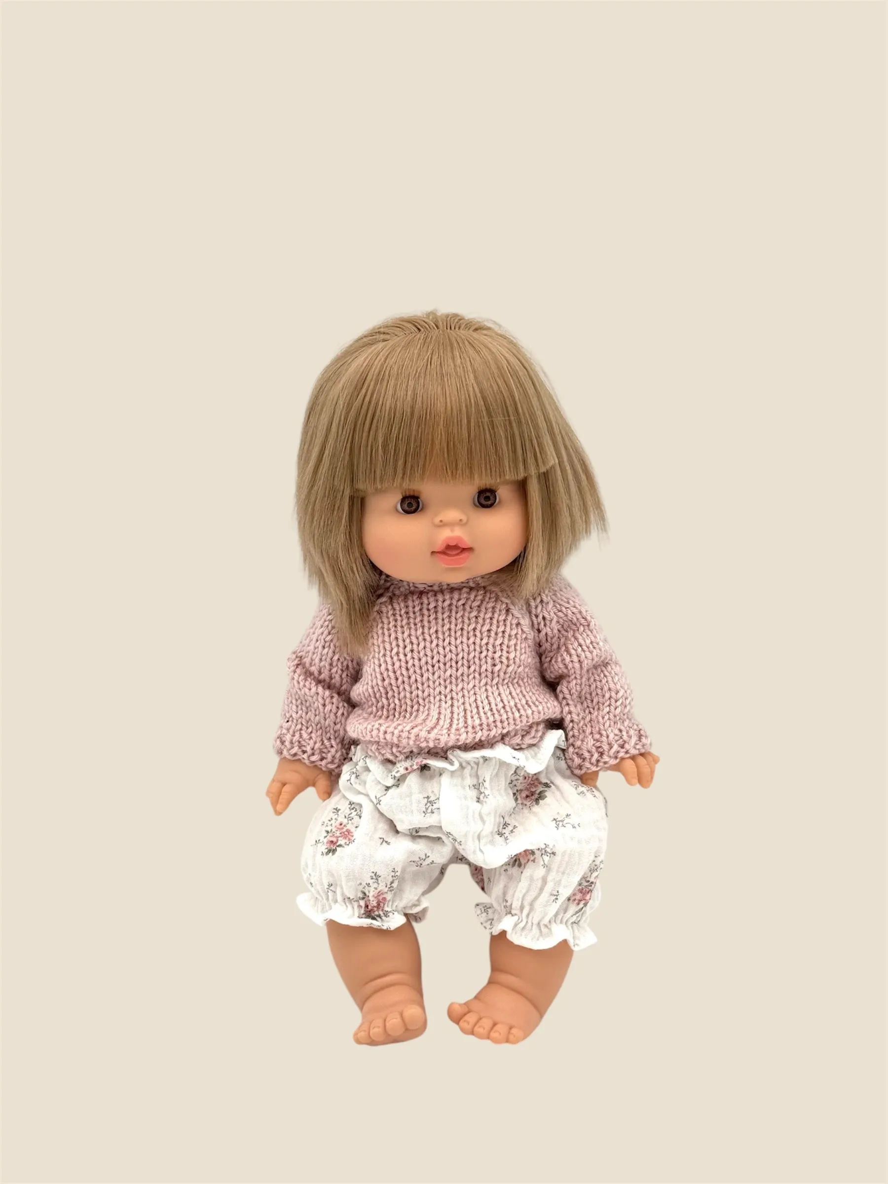 Minikane Doll Clothes | Knitted Pullover - Dusty Pink