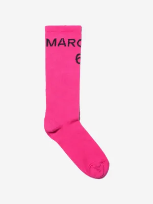 MM6 Maison Margiela Kids Logo Socks In Pink