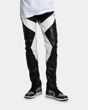 MNML S192 Leather Pants Black/White