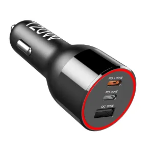 modern 120W USB C Car Charger, 3-Port PD 100W PPS 45W QC 30W Super Fast Charging LED Laptop USB-C Car Adapter for iPhone 14 13 12 Pro Max Samsung S21 Ultra Note 20 iPad MacBook Pro Air