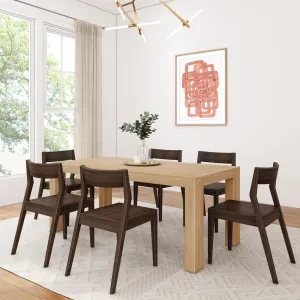 Modern Dining Set with Walnut Chairs - 72"