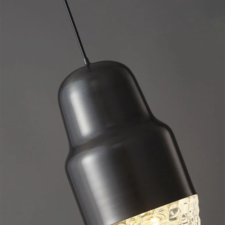 Modern Light Luxury Cylindrical Copper Acrylic LED Pendant Light