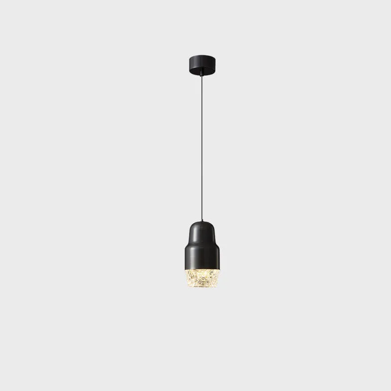 Modern Light Luxury Cylindrical Copper Acrylic LED Pendant Light