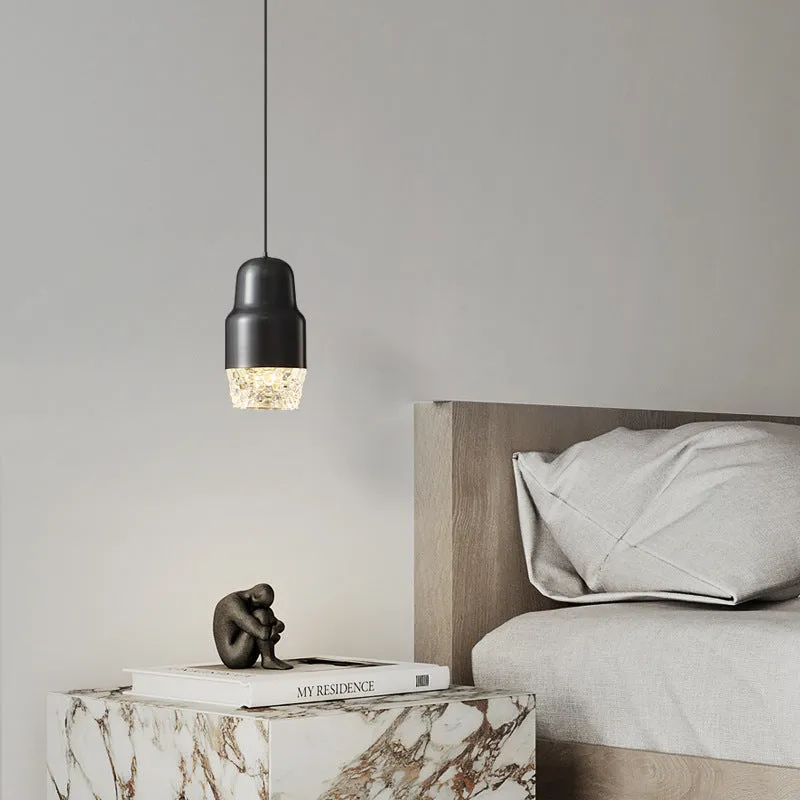 Modern Light Luxury Cylindrical Copper Acrylic LED Pendant Light