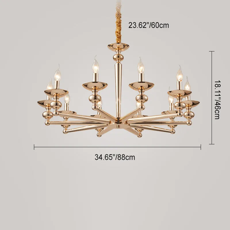 Modern Luxury Candelabra Iron 6/8/10/12/15 Light Chandelier For Living Room