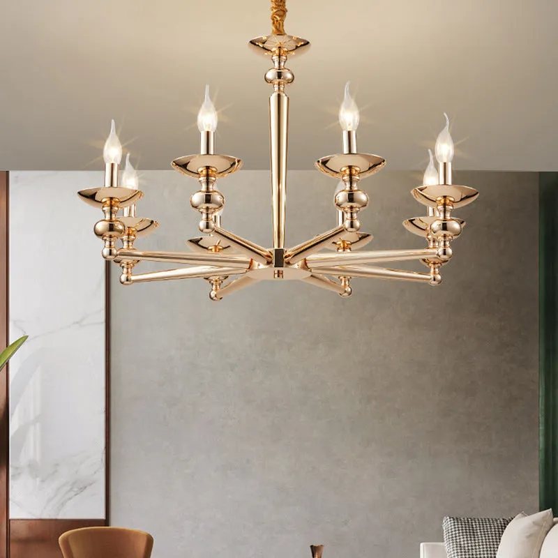 Modern Luxury Candelabra Iron 6/8/10/12/15 Light Chandelier For Living Room
