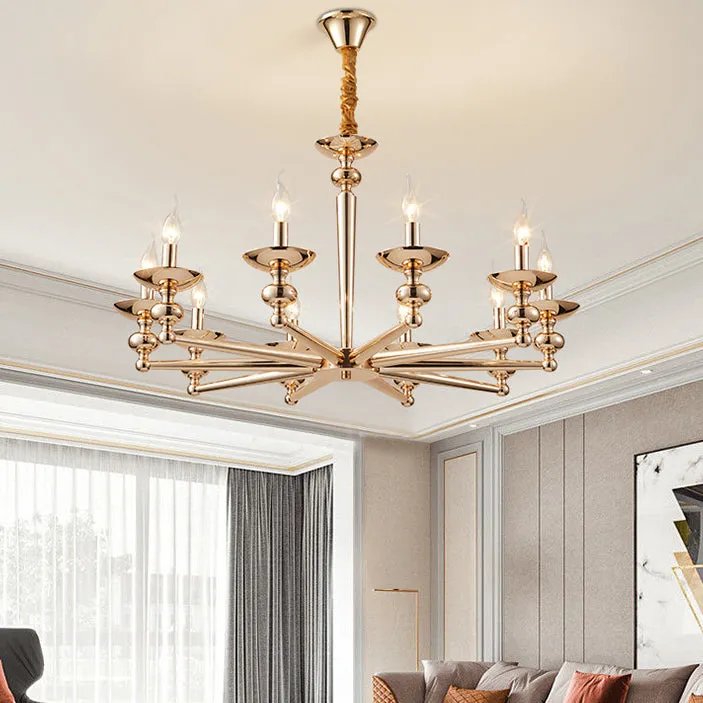 Modern Luxury Candelabra Iron 6/8/10/12/15 Light Chandelier For Living Room