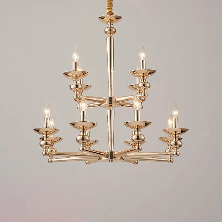 Modern Luxury Candelabra Iron 6/8/10/12/15 Light Chandelier For Living Room