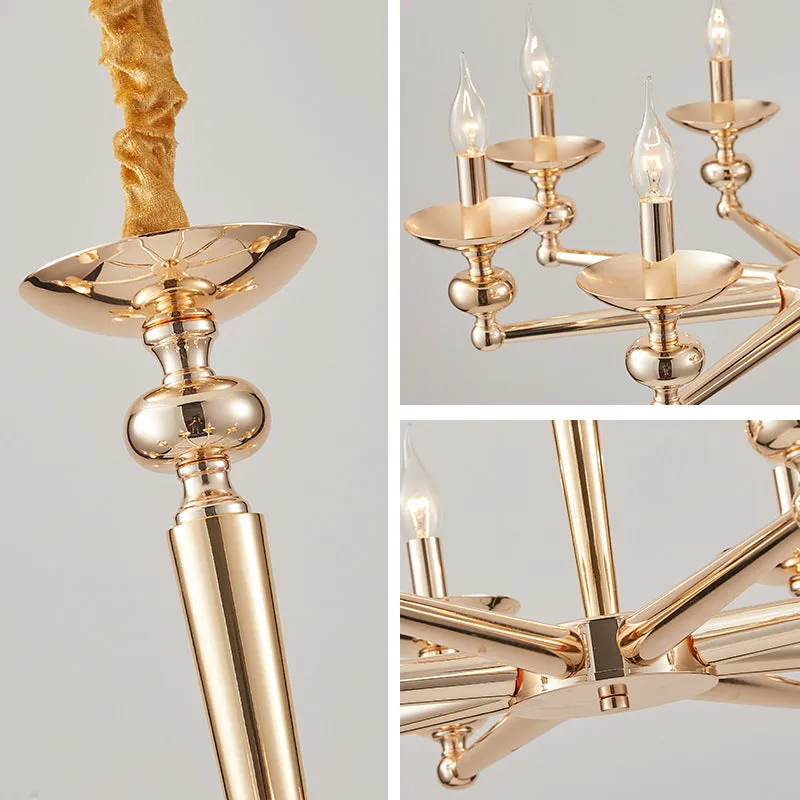 Modern Luxury Candelabra Iron 6/8/10/12/15 Light Chandelier For Living Room