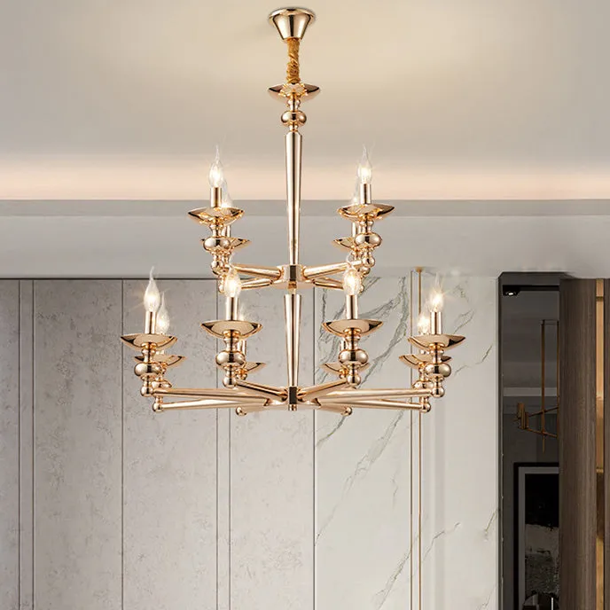Modern Luxury Candelabra Iron 6/8/10/12/15 Light Chandelier For Living Room