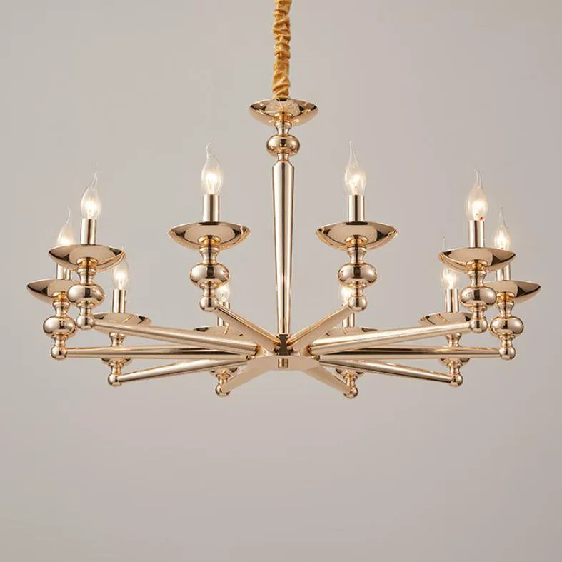 Modern Luxury Candelabra Iron 6/8/10/12/15 Light Chandelier For Living Room