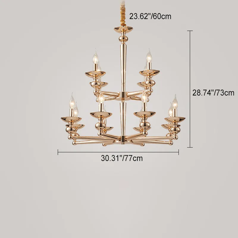 Modern Luxury Candelabra Iron 6/8/10/12/15 Light Chandelier For Living Room