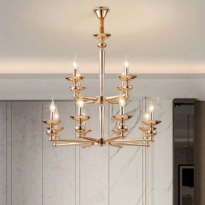 Modern Luxury Candelabra Iron 6/8/10/12/15 Light Chandelier For Living Room