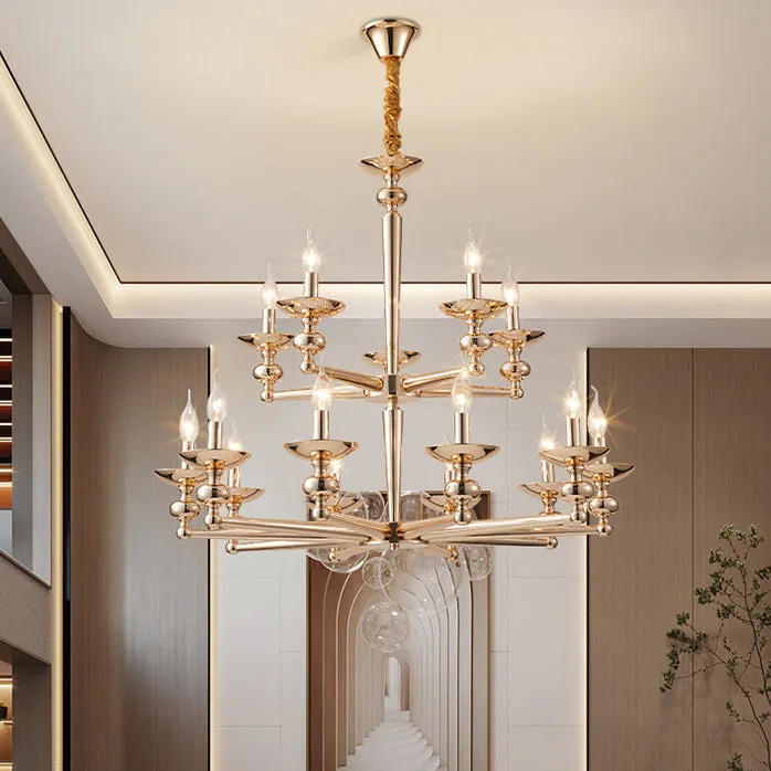 Modern Luxury Candelabra Iron 6/8/10/12/15 Light Chandelier For Living Room
