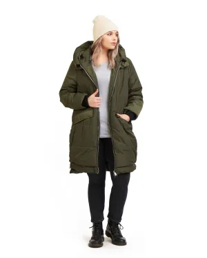 Moira Long Puffer Jacket | Forest Green