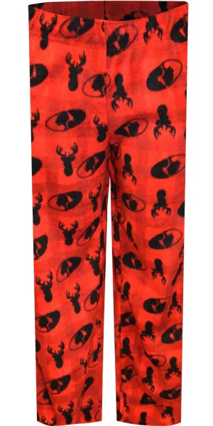 Mossy Oak Women's Red Plaid Fleece Lounge Pant