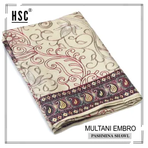 Multani Embro Pashmina Shawl For Ladies - MES4