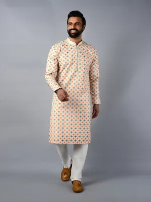 Multicolor Embroidered With Printed Regular Fit Kurta Set | TULA