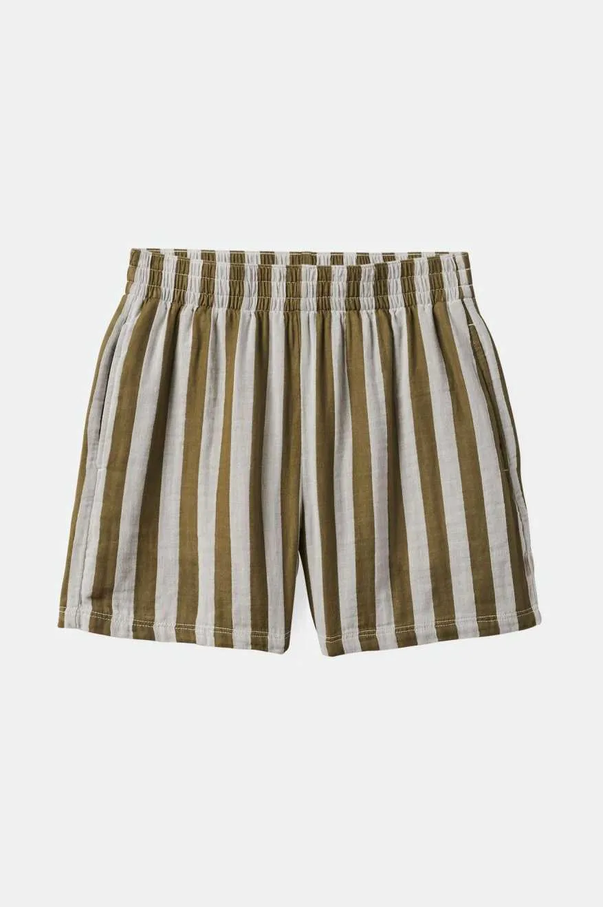 Mykonos Stripe Boxer Short - Military Olive