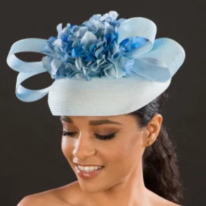 NA1070-Ladies wedding fascinator hat in blue
