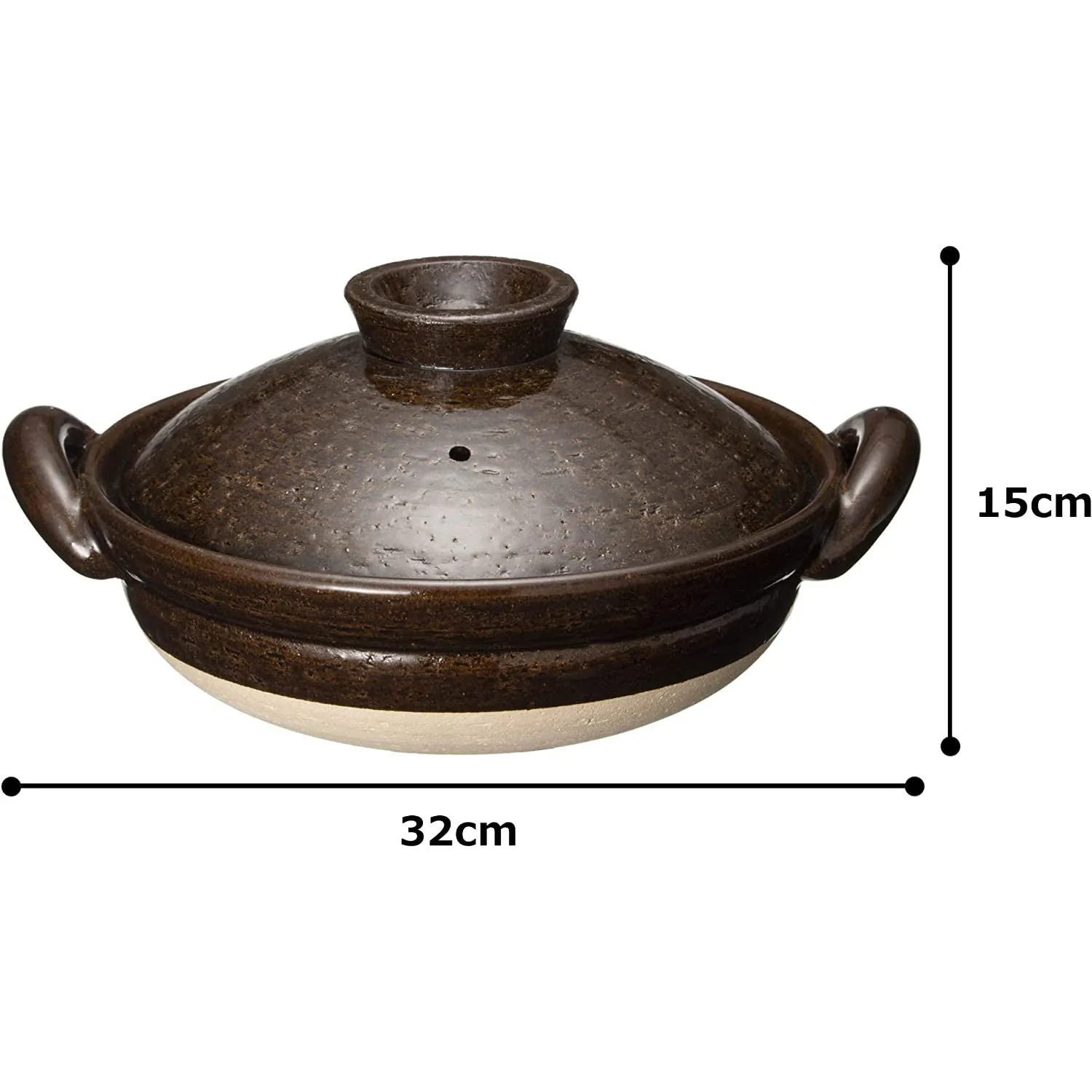 NAGATANIEN IGA Donabe 2-4 people 26.5cm Brown Clay Pot