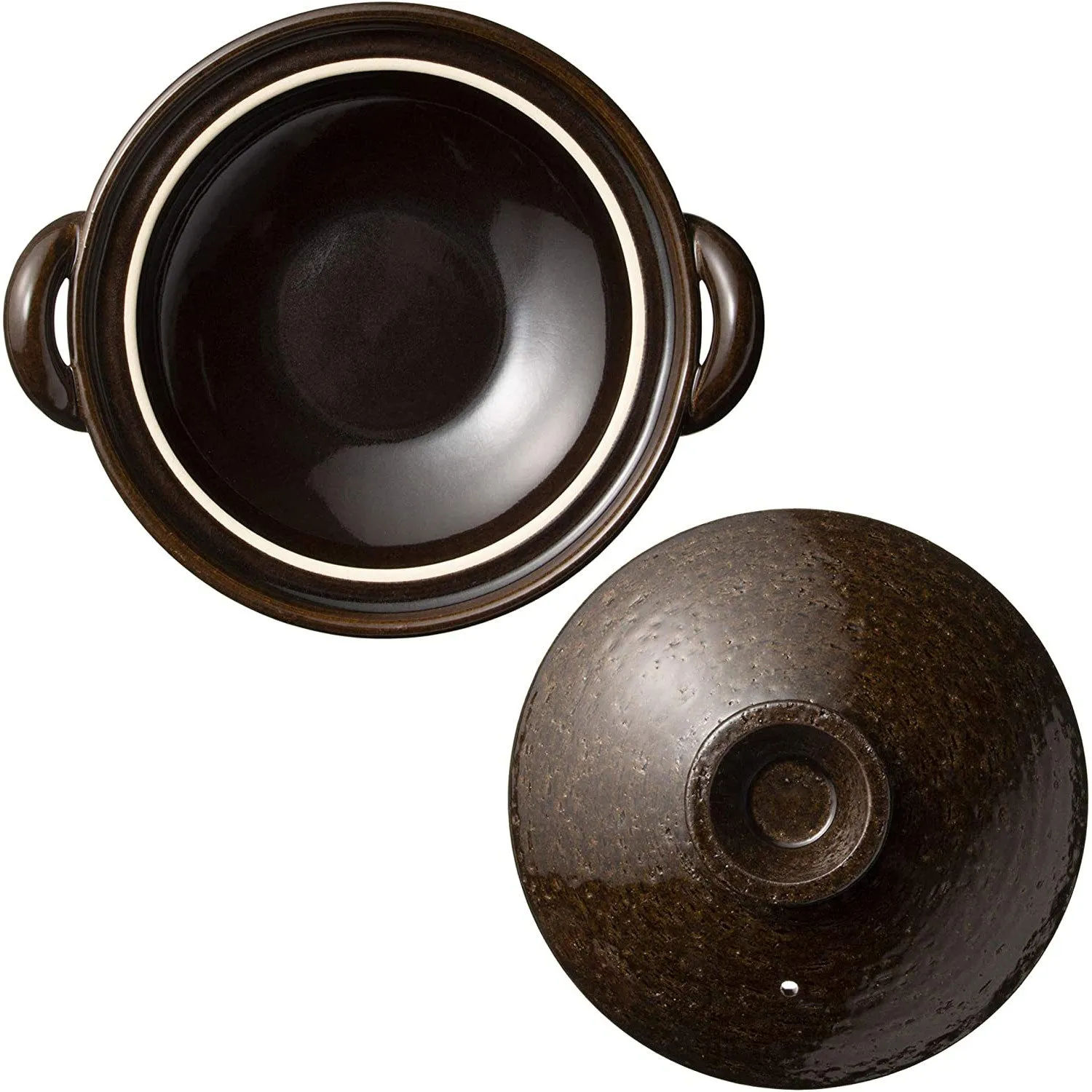NAGATANIEN IGA Donabe 2-4 people 26.5cm Brown Clay Pot
