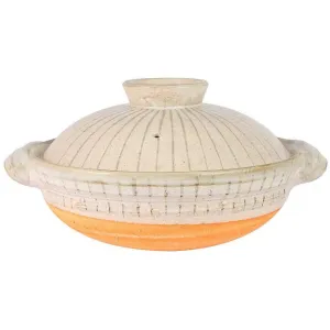 NAGATANIEN IGA Donabe 3-5 People 30.5cm TOKUSA Pattern Clay Pot