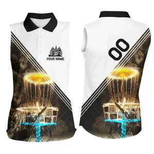 name and number Disc Golf shirt Women sleeveless polo shirt, gift for Disc golf lovers