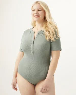 Nancy Short-Sleeve Bodysuit | Light Green