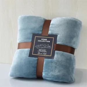 Nap Travel Solid Color Flannel Thickened Blanket