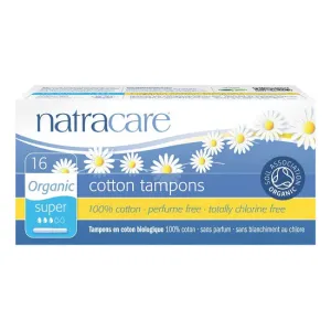 NATRACARE - Organic All Cotton Tampons with Applicator Super - 16 Tampons