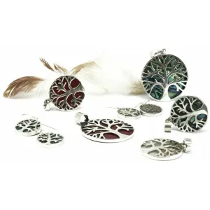 Natural Shell Jewellery - Tree of Life Silver Earrings & Pendants