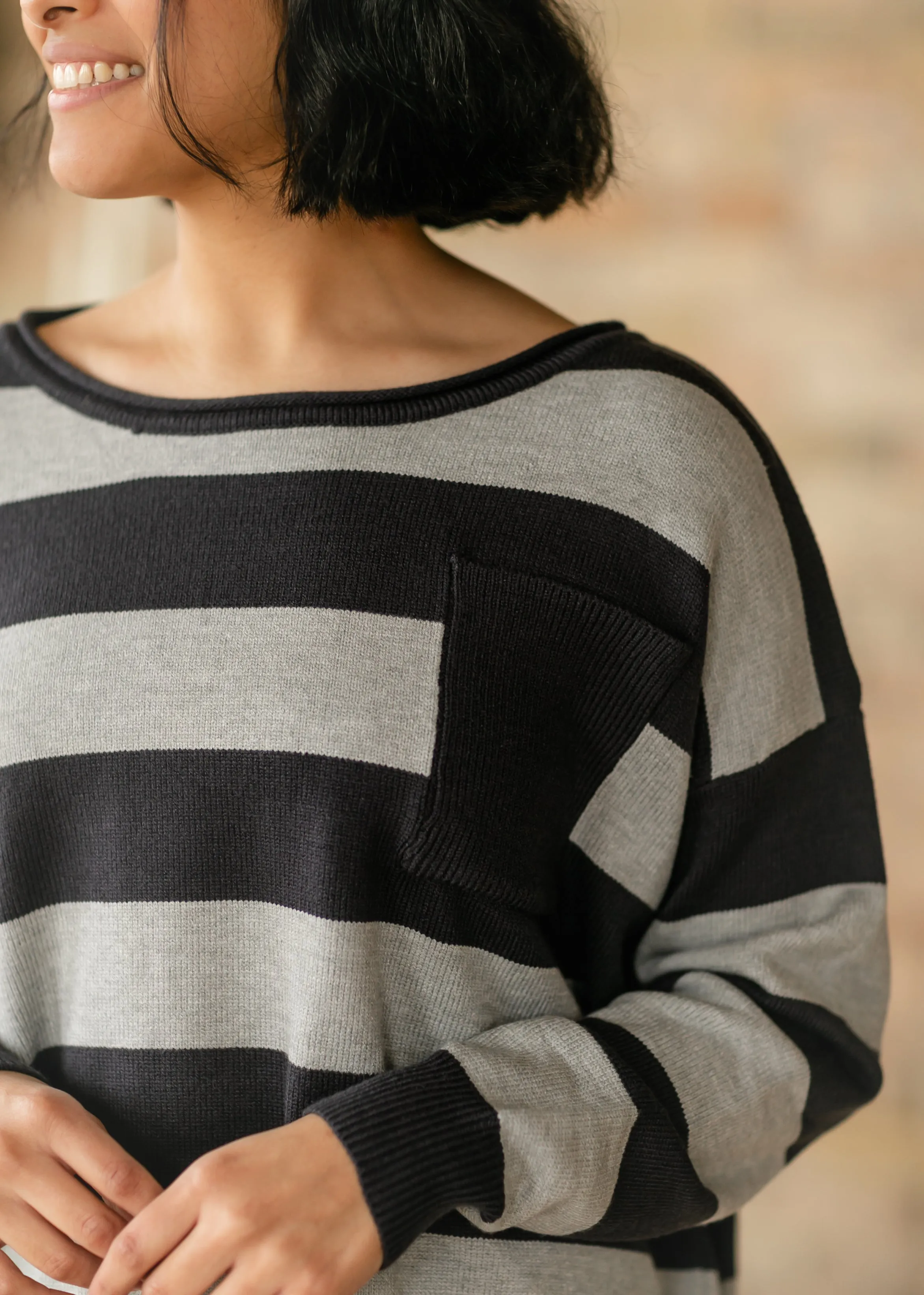 Navy Bold Striped Sweater