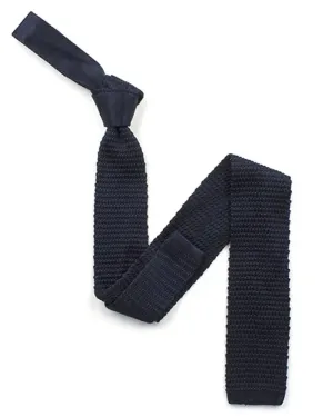 Navy Knitted Silk Tie