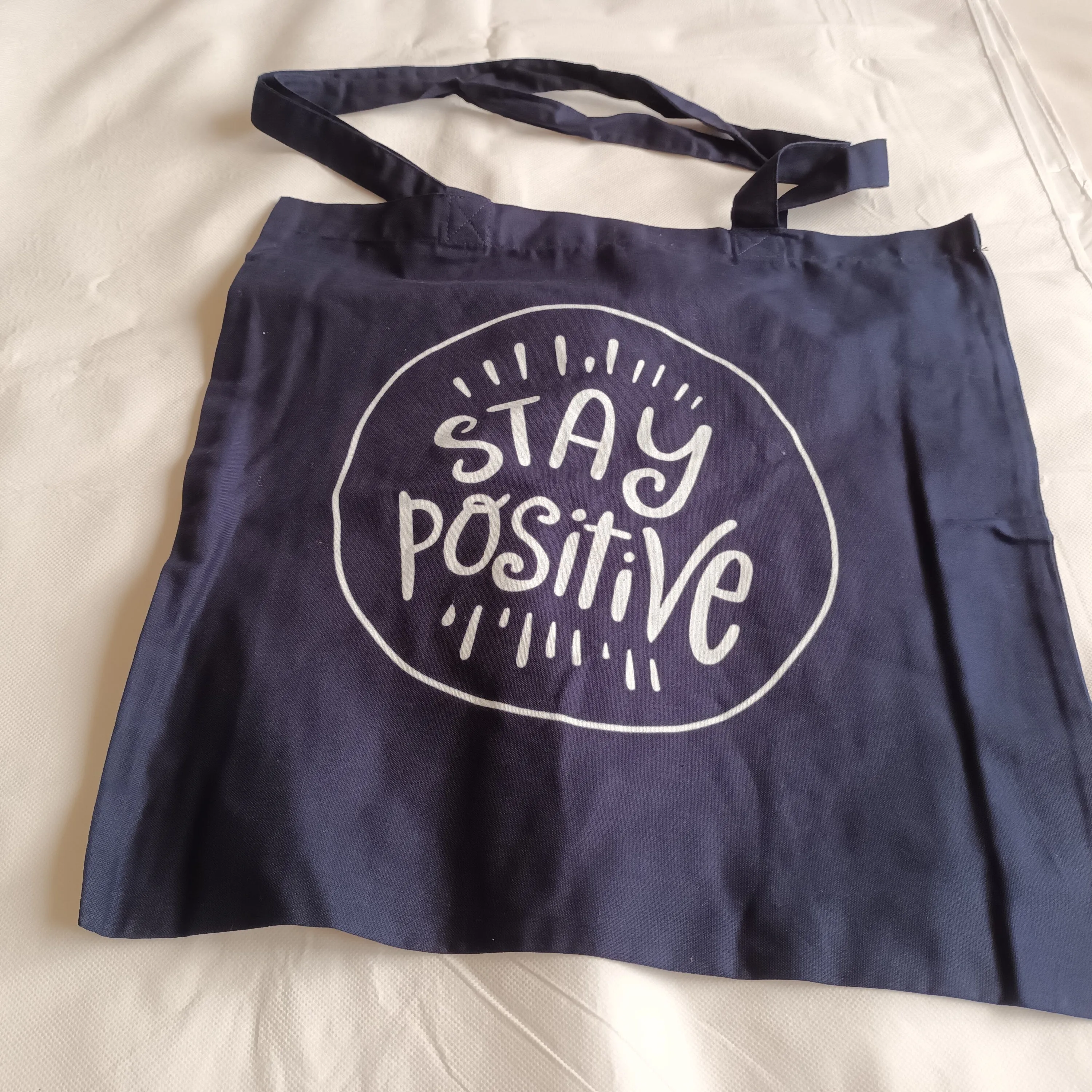 Navy Light Tote Bag - Stay positive