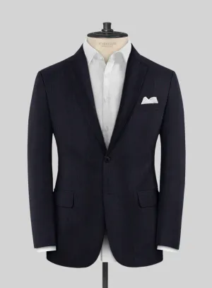 Navy Old World Stripe Wool Jacket