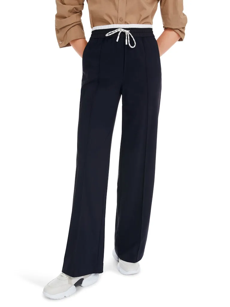 Navy Welkom Wide Fit Pants