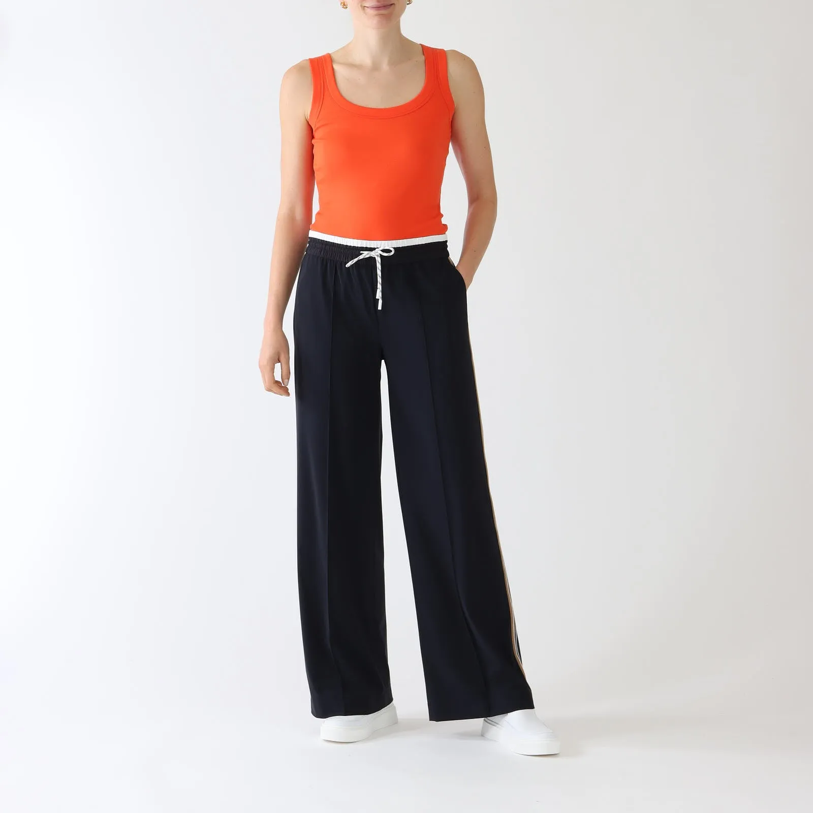 Navy Welkom Wide Fit Pants