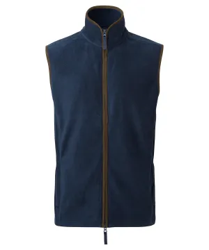 Navy/Brown - Artisan fleece gilet