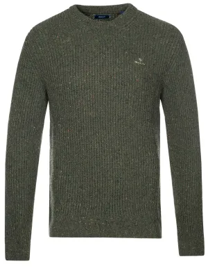Neps Ribbed Crew Neck Sweater Tartan Green
