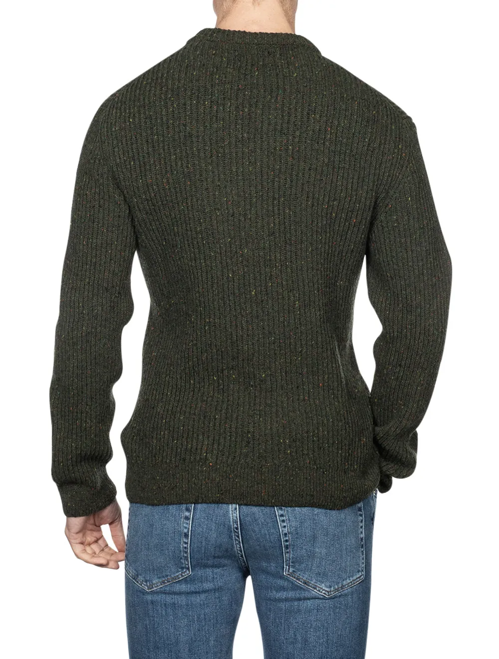 Neps Ribbed Crew Neck Sweater Tartan Green
