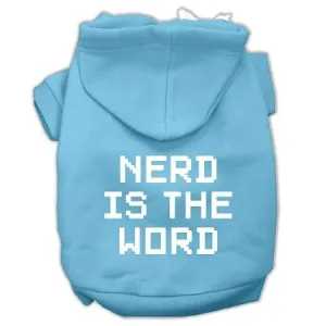 Nerd Is The Word Screen Print Pet Hoodies Baby Blue Size S (10)